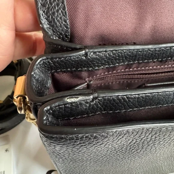 Coach Cassie 19 Black Crossbody Bag with Gold Chain - Picture 9 of 12